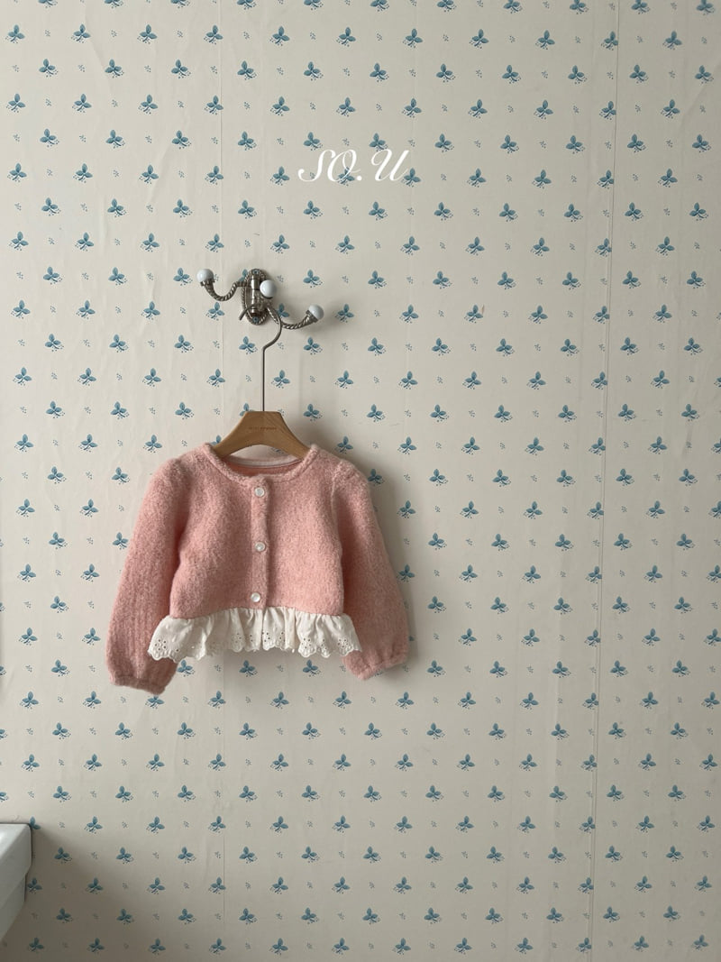 So U - Korean Baby Fashion - #onlinebabyboutique - Boucle Lace Cardigan - 2