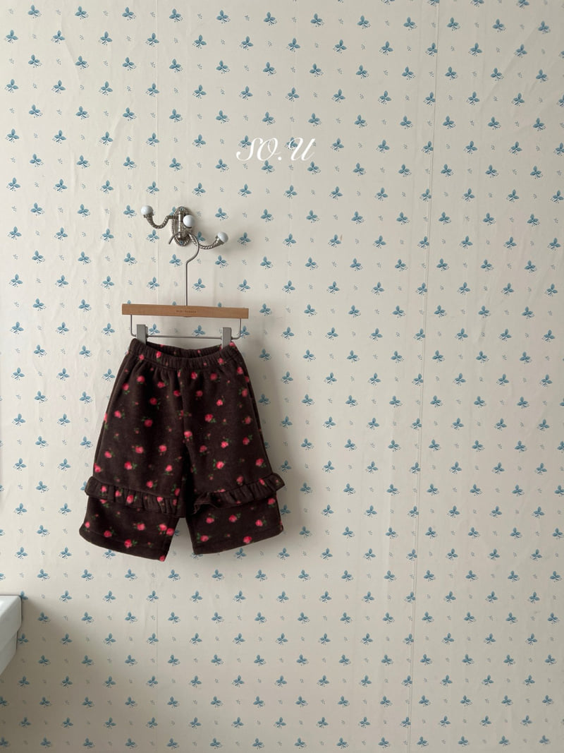 So U - Korean Baby Fashion - #onlinebabyboutique - Rose Frill Wide Pants - 4