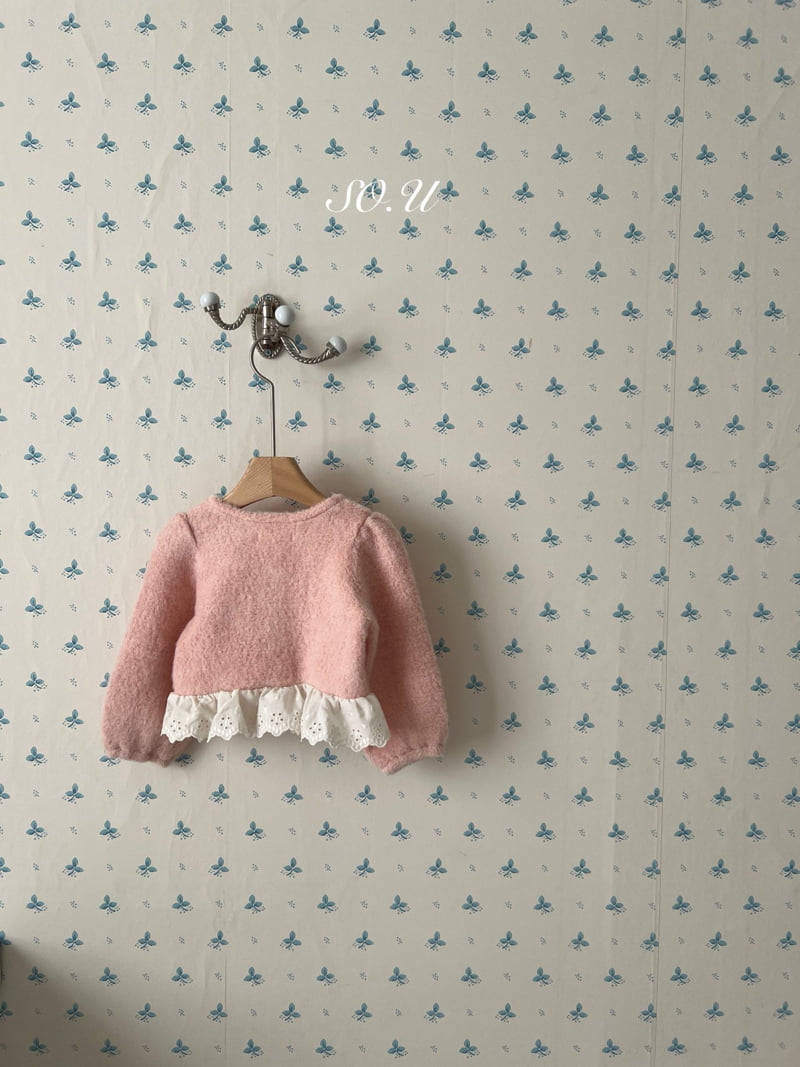 So U - Korean Baby Fashion - #onlinebabyshop - Boucle Lace Cardigan - 3