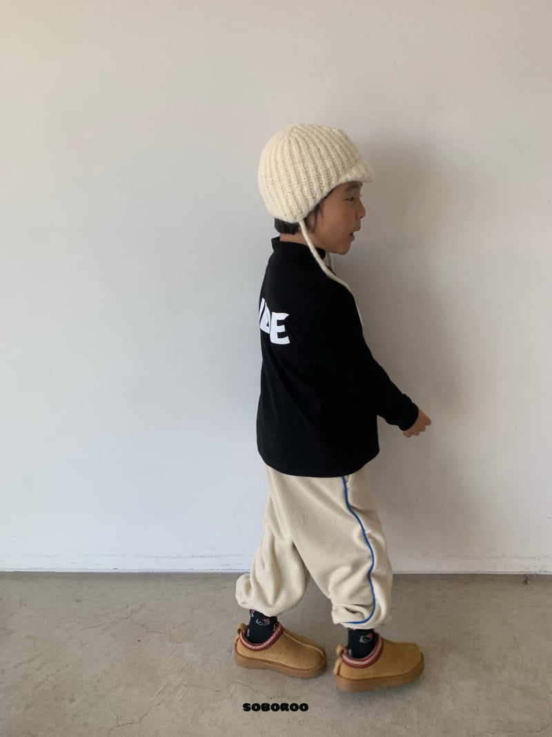 Soboroo - Korean Children Fashion - #kidsshorts - Piping Fleece Pants - 3