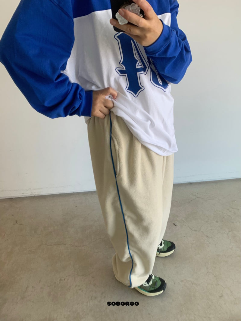 Soboroo - Korean Children Fashion - #kidsshorts - Piping Fleece Pants - 4