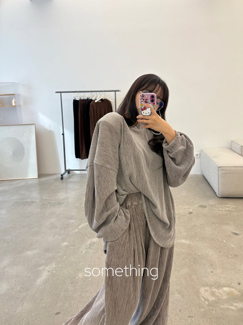 Something - Korean Women Fashion - #momslook - Velvet Pleats Tee - 11