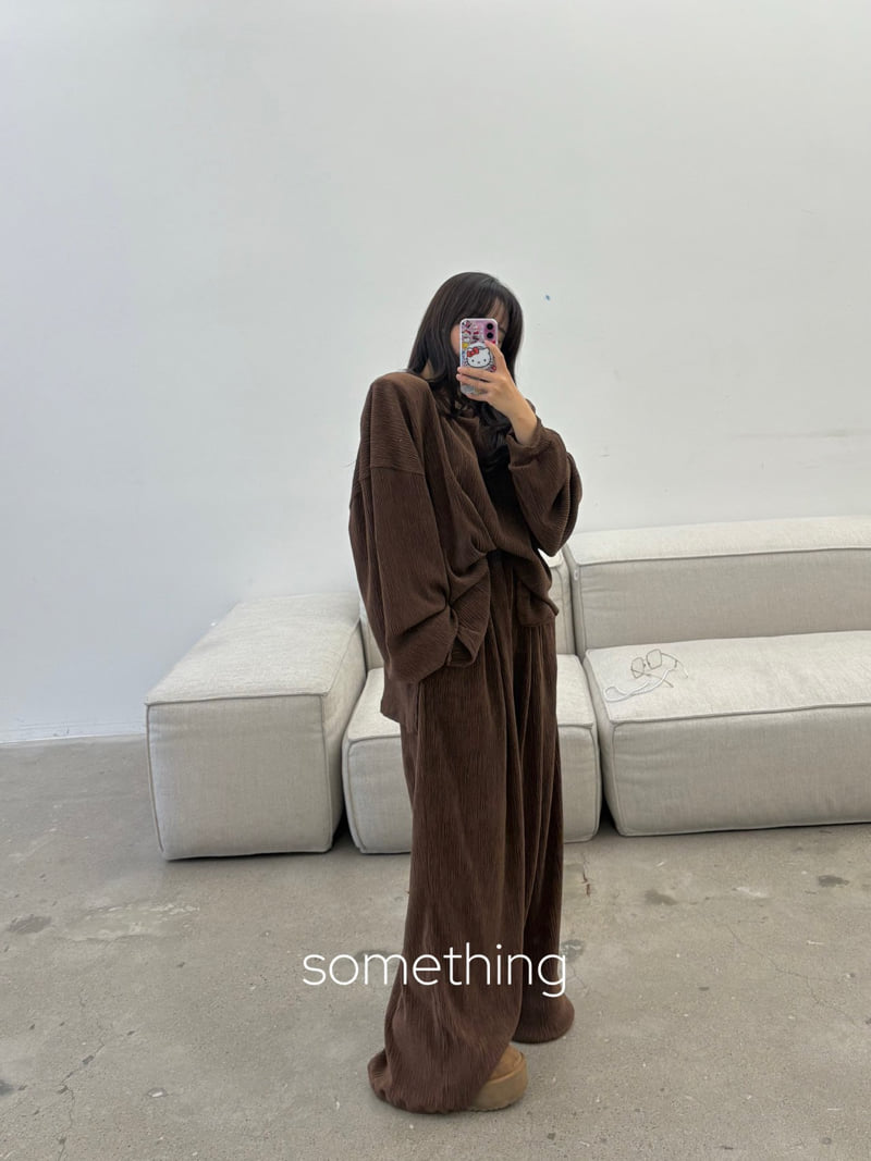 Something - Korean Women Fashion - #momslook - Velvet Pleats Tee - 7