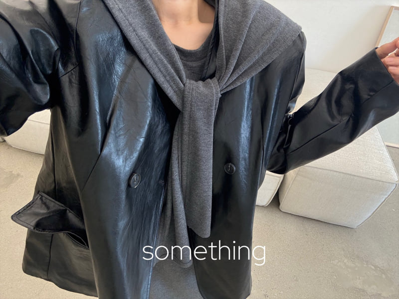 Something - Korean Women Fashion - #momslook - V Glossy Jacket - 11