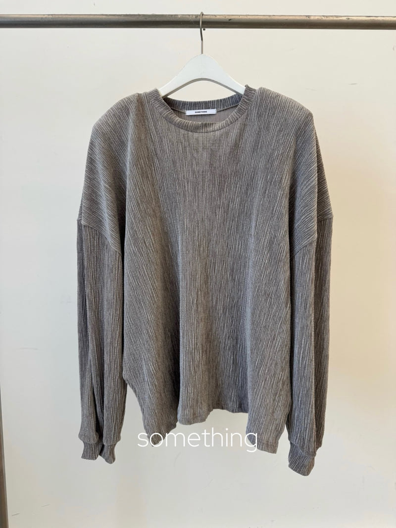 Something - Korean Women Fashion - #restrostyle - Velvet Pleats Tee - 2