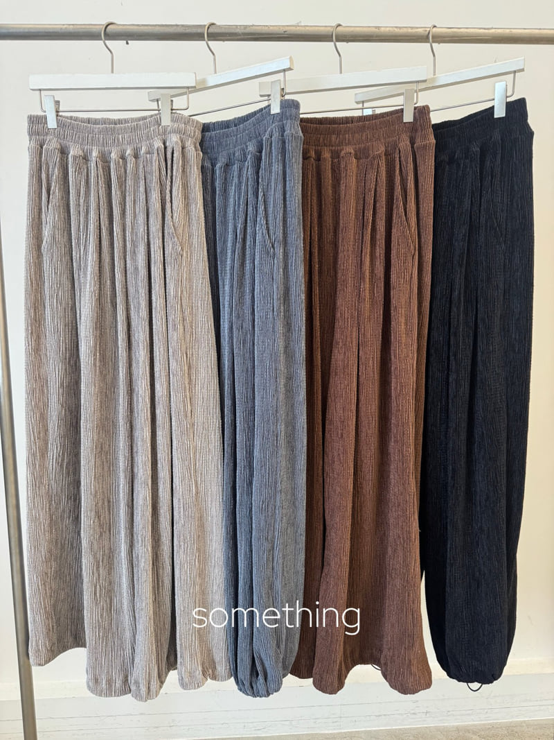 Something - Korean Women Fashion - #restrostyle - Velvet Pleats Pants