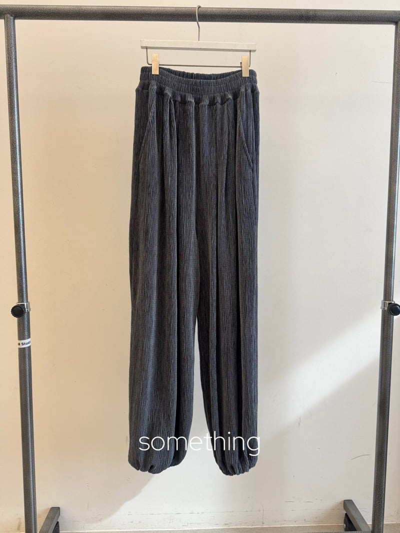 Something - Korean Women Fashion - #romanticstyle - Velvet Pleats Pants - 2