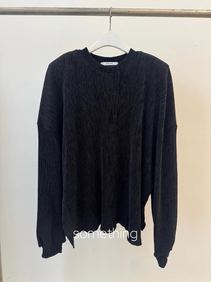 Something - Korean Women Fashion - #romanticstyle - Velvet Pleats Tee - 4