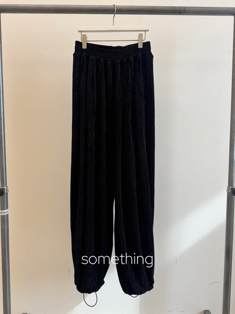 Something - Korean Women Fashion - #shopsmall - Velvet Pleats Pants - 4