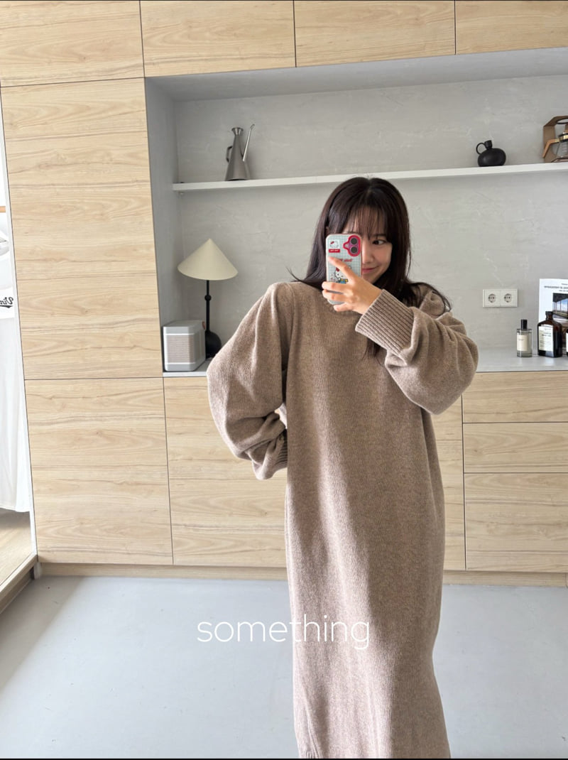 Something - Korean Women Fashion - #vintagekidsstyle - Balloon Knit One-piece - 8