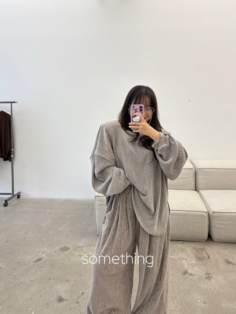 Something - Korean Women Fashion - #womensfashion - Velvet Pleats Tee - 10