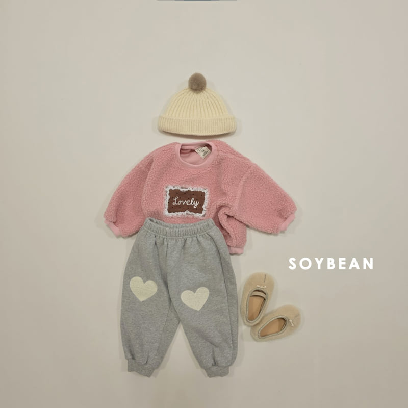Soybean - Korean Baby Fashion - #babyboutique - Heart Patch Jogger Pants - 9