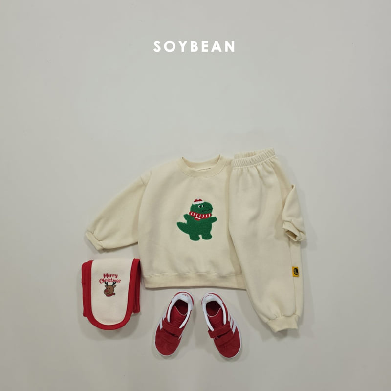Soybean - Korean Baby Fashion - #babyfashion - Dino Bouclé Embroidery Set - 6