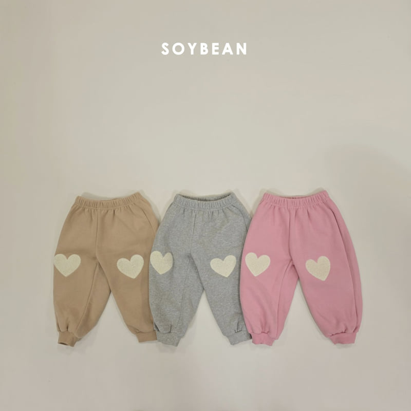 Soybean - Korean Baby Fashion - #babyoninstagram - Heart Patch Jogger Pants