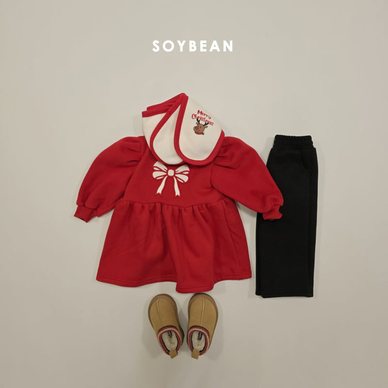 Soybean - Korean Baby Fashion - #onlinebabyshop - Ribbon Fleece Sweatshirt One-piece - 8