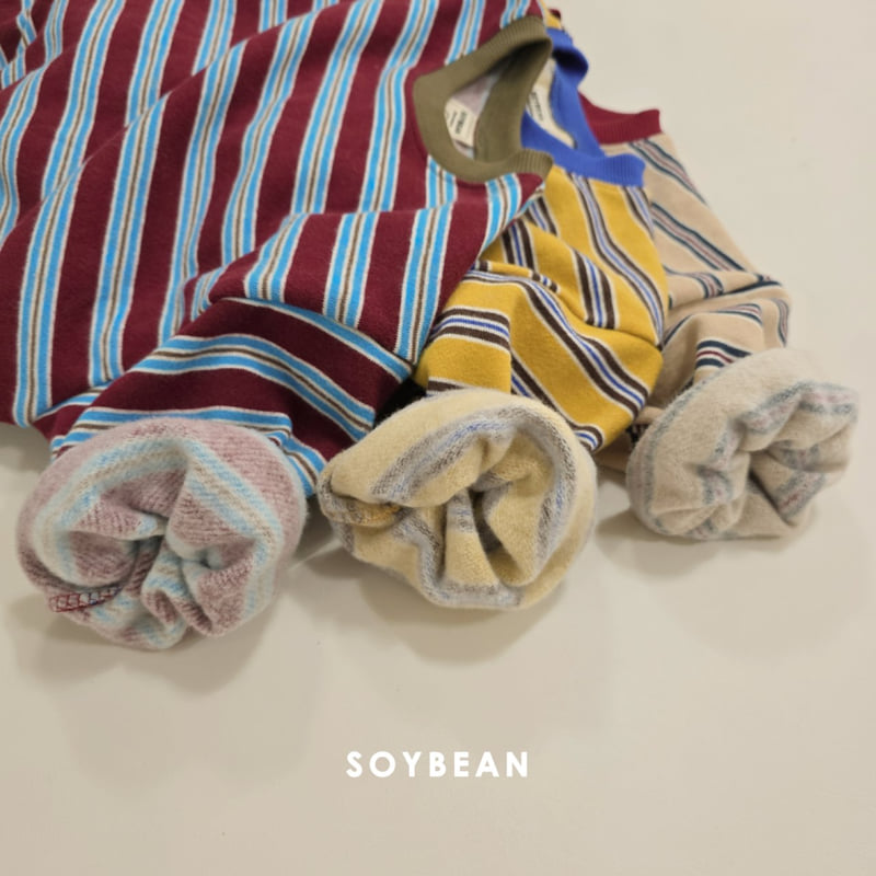 Soybean - Korean Children Fashion - #Kfashion4kids - Warm Stripe Top Bottom Set - 10