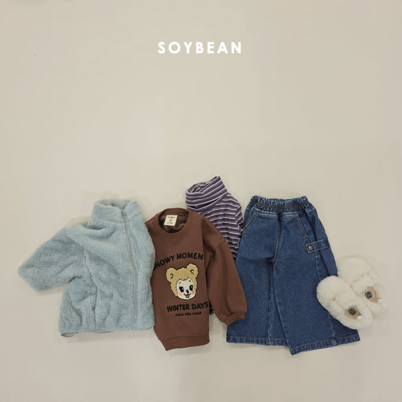 Soybean - Korean Children Fashion - #Kfashion4kids - Snap Cut Brushed Denim Pants - 11