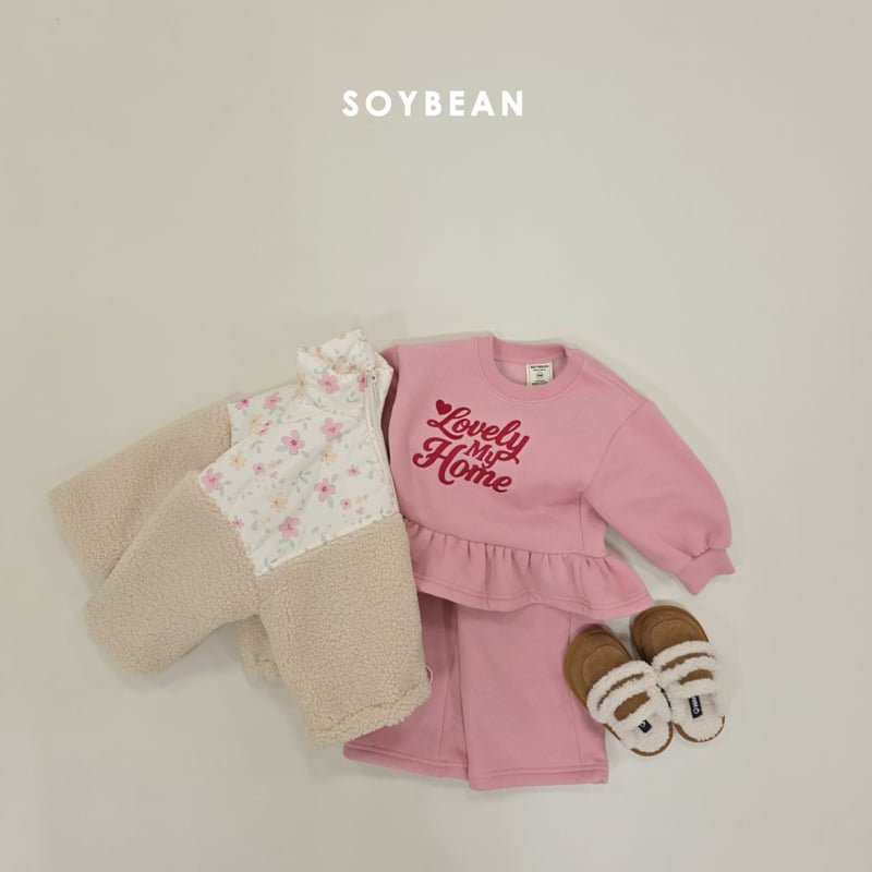 Soybean - Korean Children Fashion - #childofig - Flower Contrast Fleece Jacket - 7