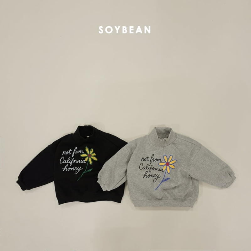 Soybean - Korean Children Fashion - #childofig - Flower Mock Neck Fleece Sweatshirt