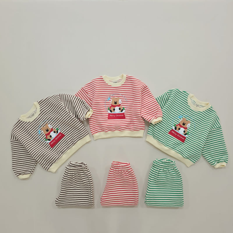 Soybean - Korean Children Fashion - #childofig - Snowball Stripe Set - 12