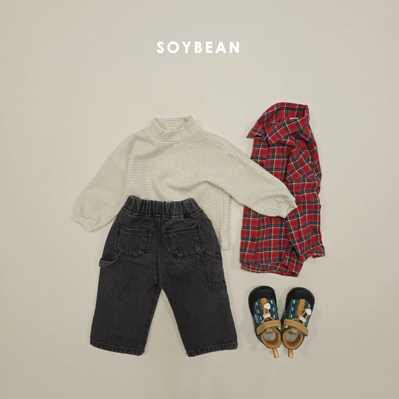 Soybean - Korean Children Fashion - #childofig - Brushed Work Denim Pants - 11
