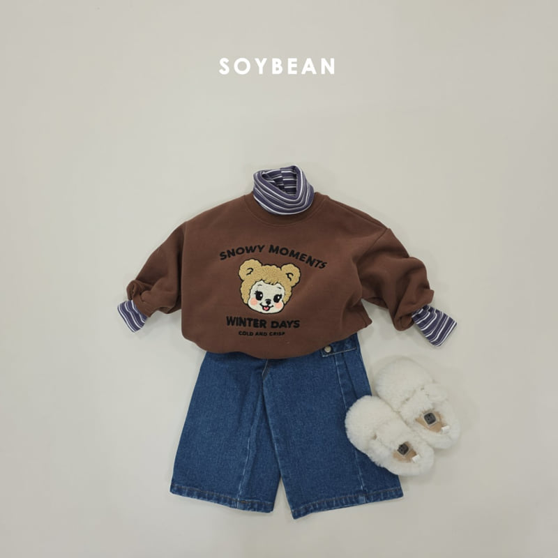 Soybean - Korean Children Fashion - #childofig - Snap Cut Brushed Denim Pants - 3