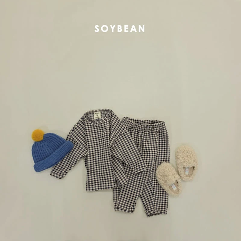 Soybean - Korean Children Fashion - #childrensboutique - Check Fuzzy Easywear - 10