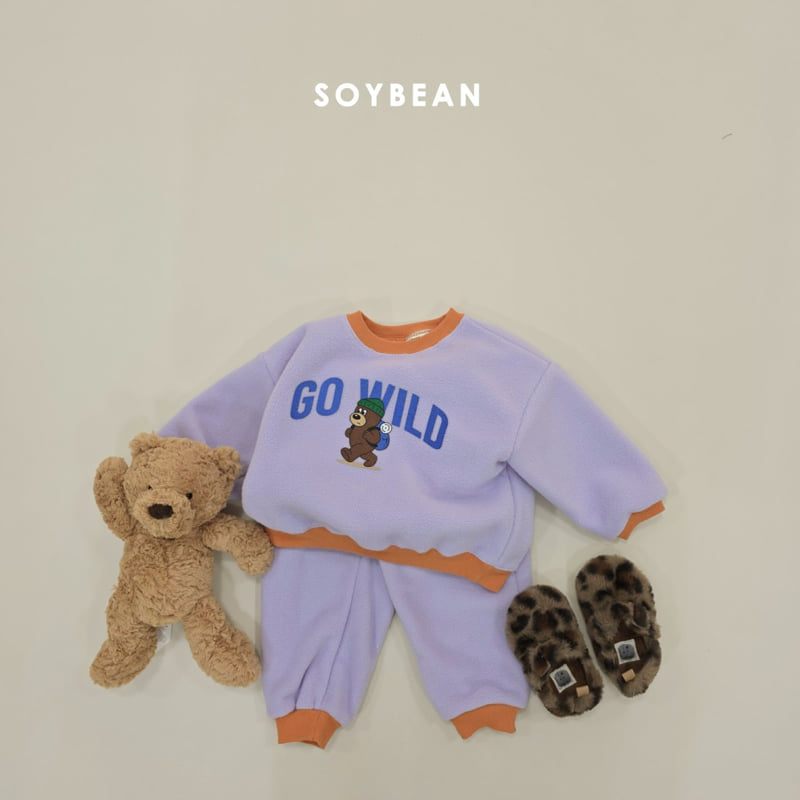 Soybean - Korean Children Fashion - #childrensboutique - Camping Bear Fleece Set - 5