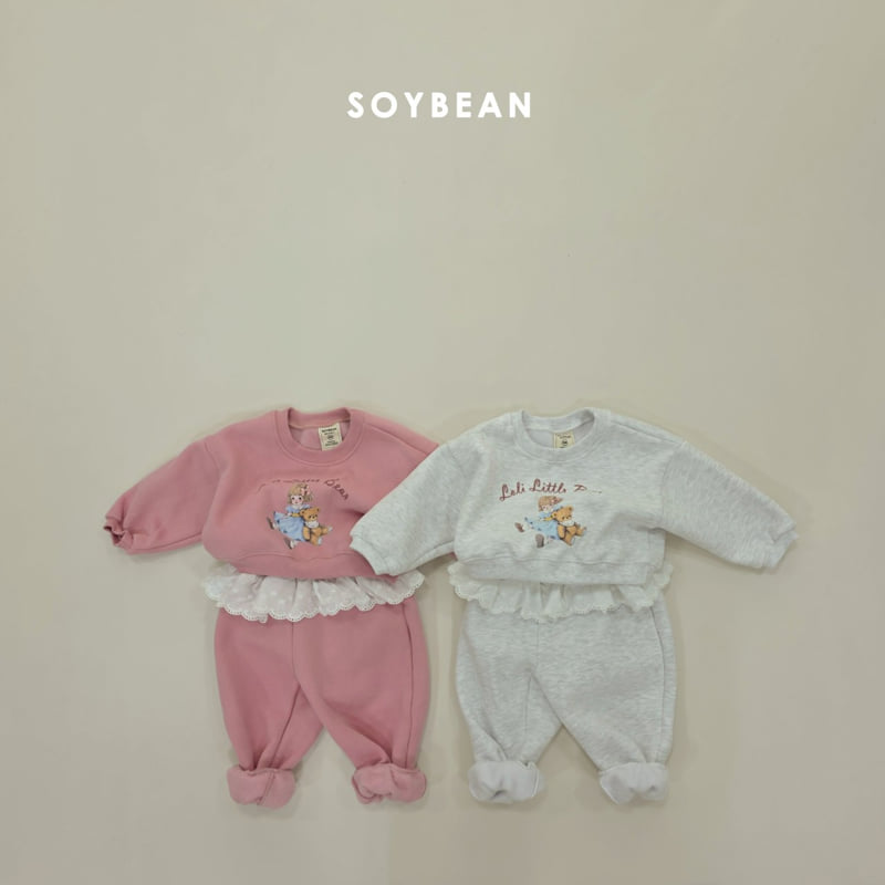 Soybean - Korean Children Fashion - #childrensboutique - Girly Lace Fleece Set