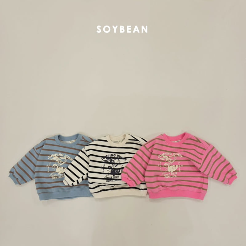 Soybean - Korean Children Fashion - #childrensboutique - Jumping Bunny Stripe Sweatshirt