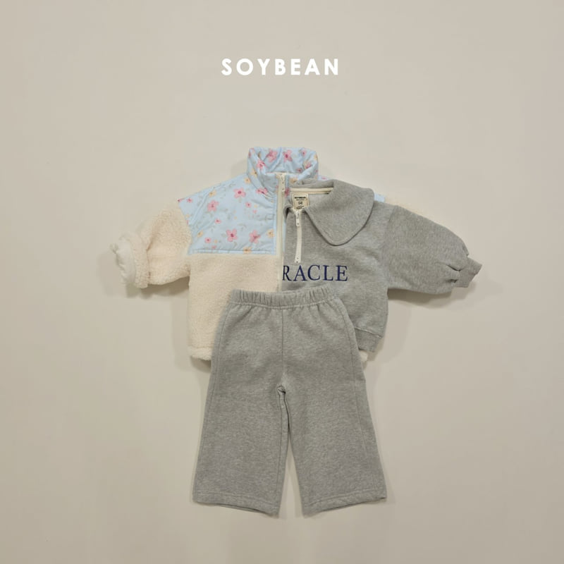 Soybean - Korean Children Fashion - #designkidswear - Flower Contrast Fleece Jacket - 9