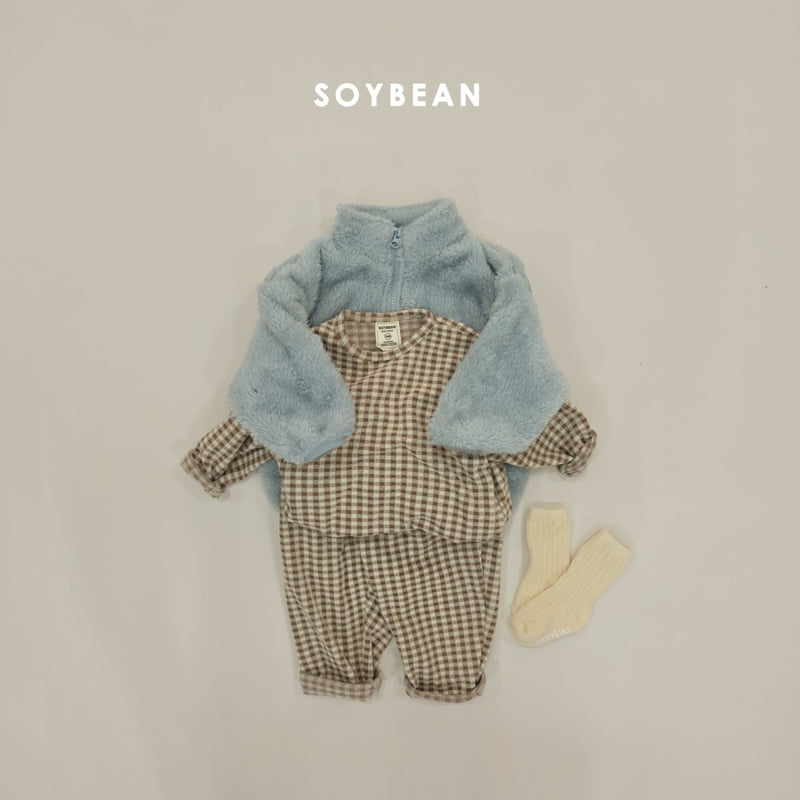 Soybean - Korean Children Fashion - #designkidswear - Check Fuzzy Easywear - 11
