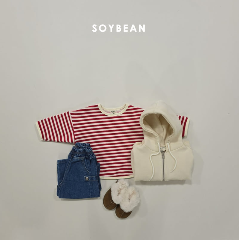 Soybean - Korean Children Fashion - #discoveringself - Striped Fleece Sweatshirt - 8