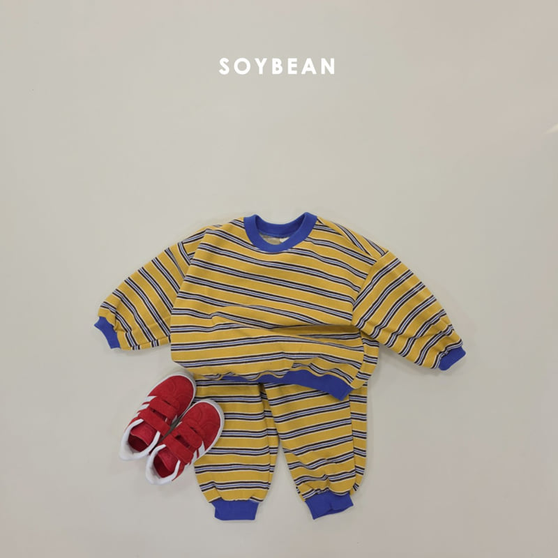 Soybean - Korean Children Fashion - #discoveringself - Warm Stripe Top Bottom Set - 5