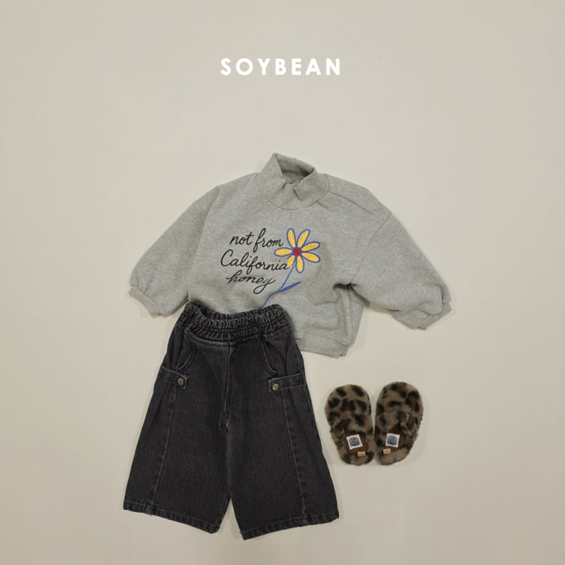 Soybean - Korean Children Fashion - #discoveringself - Snap Cut Brushed Denim Pants - 6