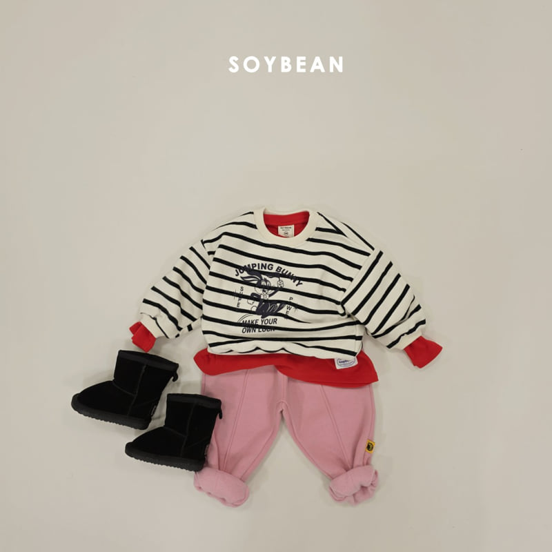 Soybean - Korean Children Fashion - #discoveringself - Jumping Bunny Stripe Sweatshirt - 3