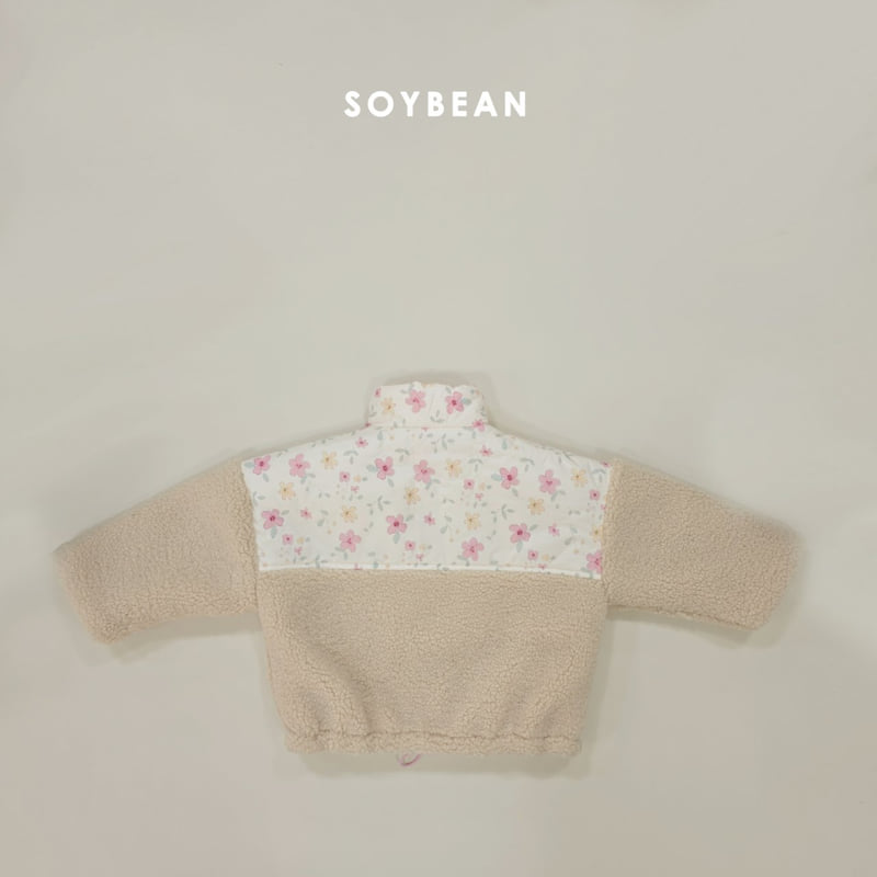 Soybean - Korean Children Fashion - #fashionkids - Flower Contrast Fleece Jacket - 11