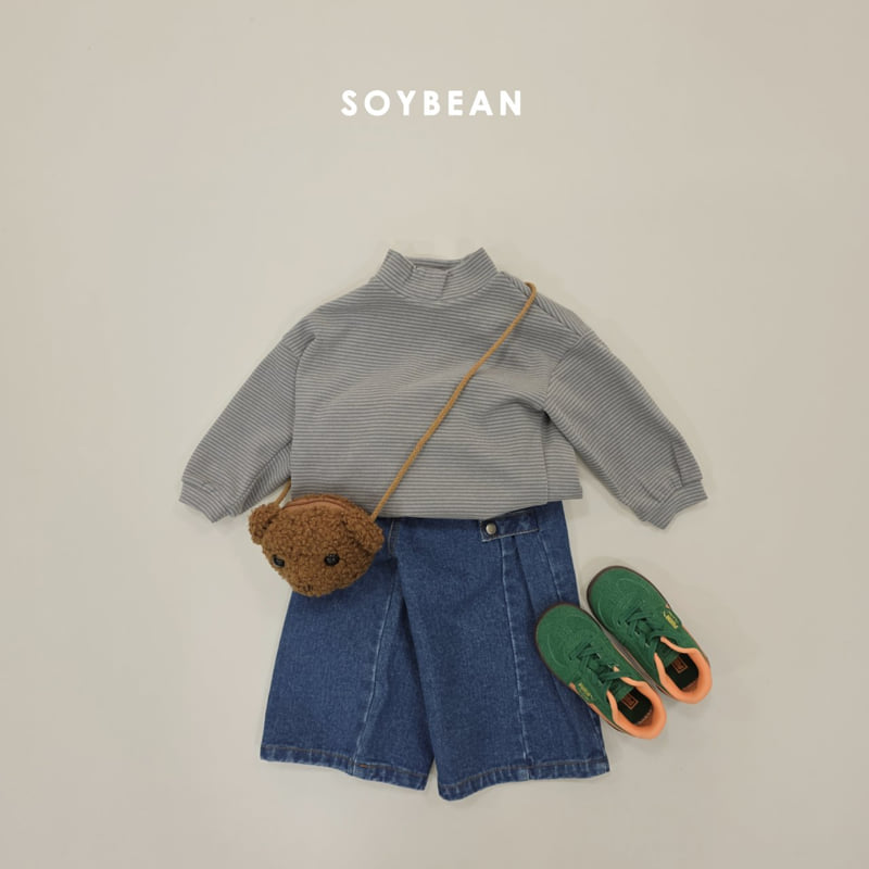 Soybean - Korean Children Fashion - #fashionkids - Snap Cut Brushed Denim Pants - 7