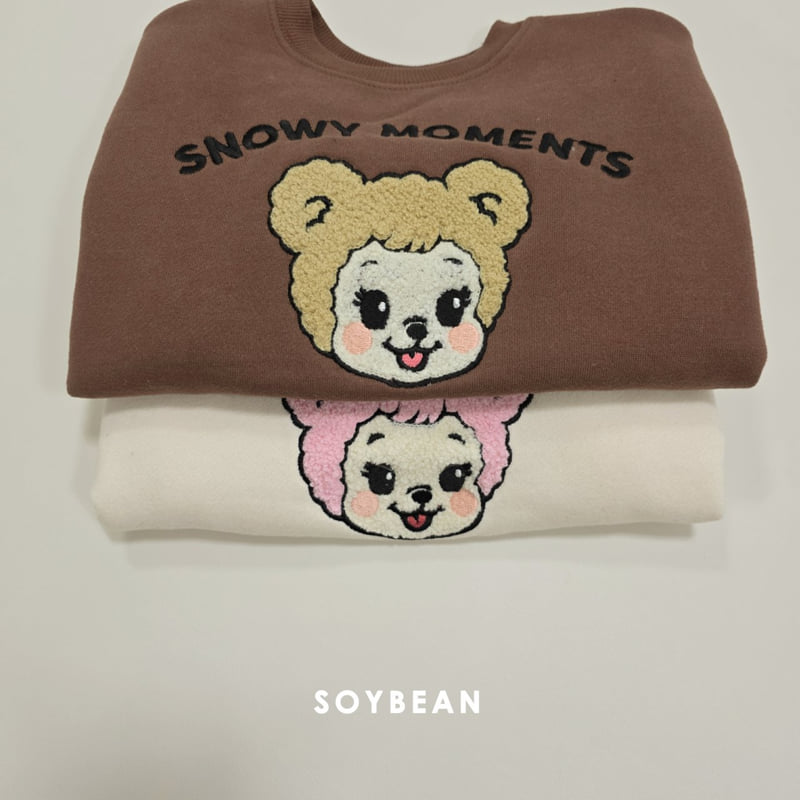 Soybean - Korean Children Fashion - #kidsshorts - Character Bouclé Embroidery Sweatshirt - 12