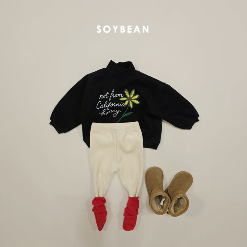 Soybean - Korean Children Fashion - #kidsshorts - Flower Mock Neck Fleece Sweatshirt - 6