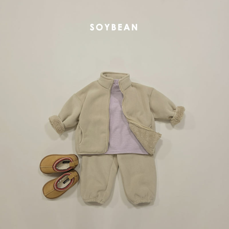 Soybean - Korean Children Fashion - #kidsshorts - Super Fleece Zip-Up Set - 10