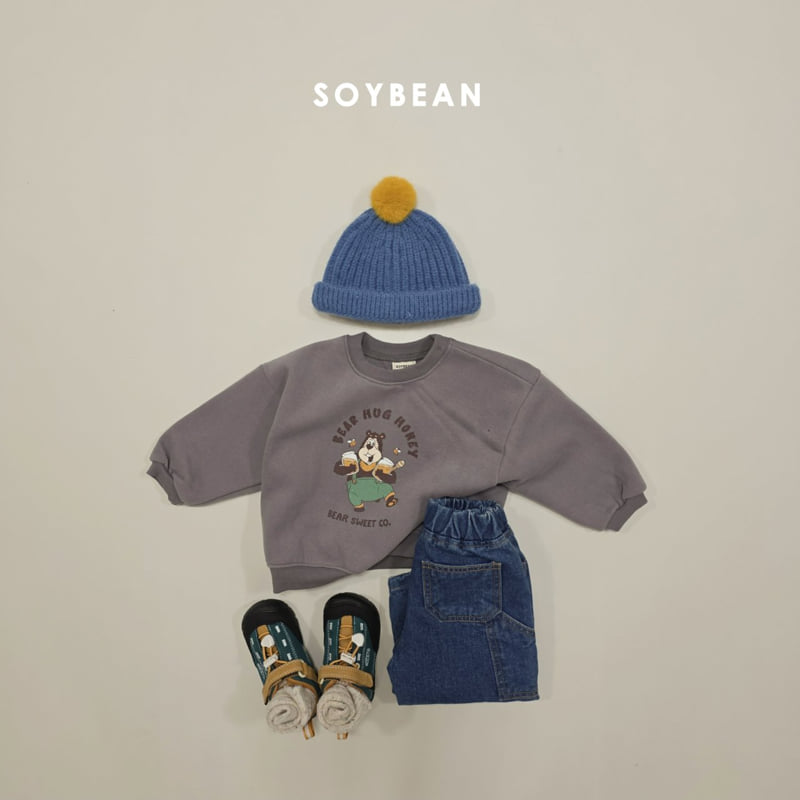 Soybean - Korean Children Fashion - #kidsshorts - Honey Bear Fleece Sweatshirt - 8