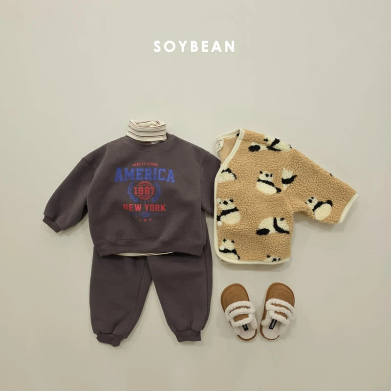 Soybean - Korean Children Fashion - #kidsshorts - America Fleece Set - 12
