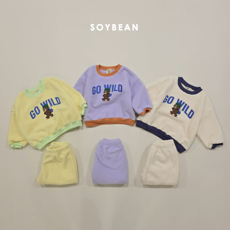 Soybean - Korean Children Fashion - #kidsshorts - Camping Bear Fleece Set - 9