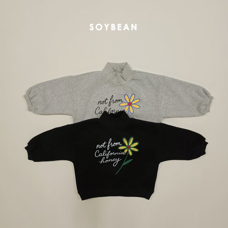 Soybean - Korean Children Fashion - #kidsstore - Flower Mock Neck Fleece Sweatshirt - 7