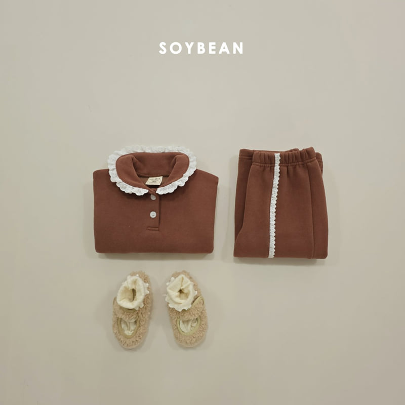 Soybean - Korean Children Fashion - #kidsstore - Collar Frill Fleece Set - 7