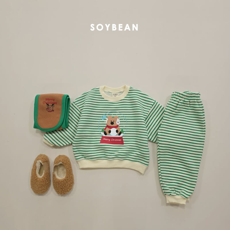 Soybean - Korean Children Fashion - #kidzfashiontrend - Snowball Stripe Set - 6