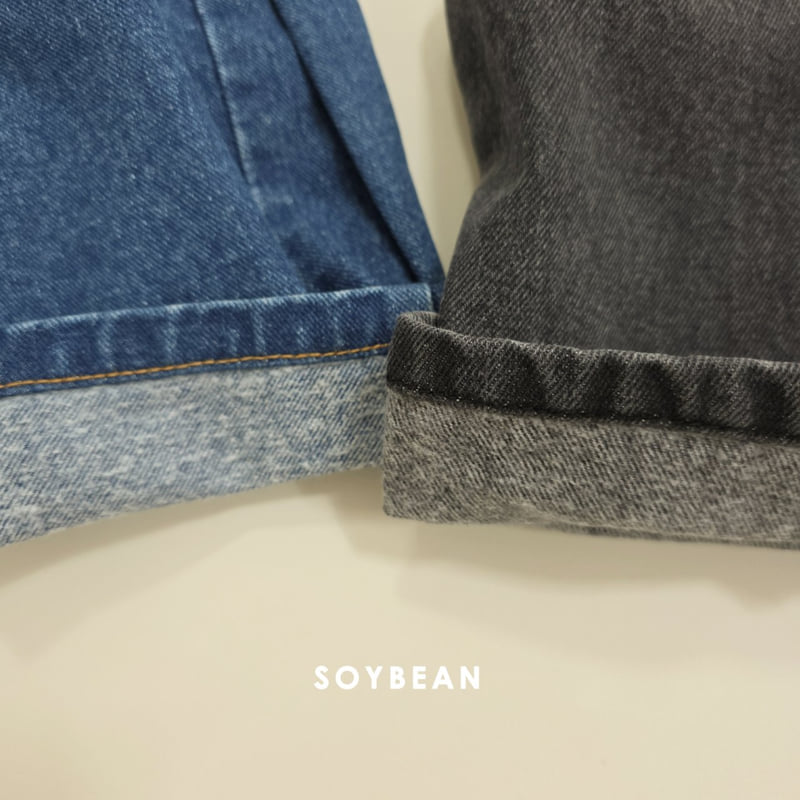 Soybean - Korean Children Fashion - #kidzfashiontrend - Snap Cut Brushed Denim Pants - 10