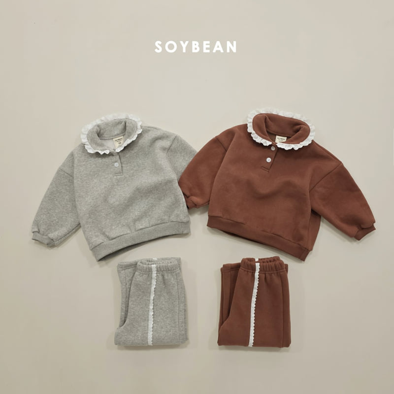 Soybean - Korean Children Fashion - #kidzfashiontrend - Collar Frill Fleece Set - 8