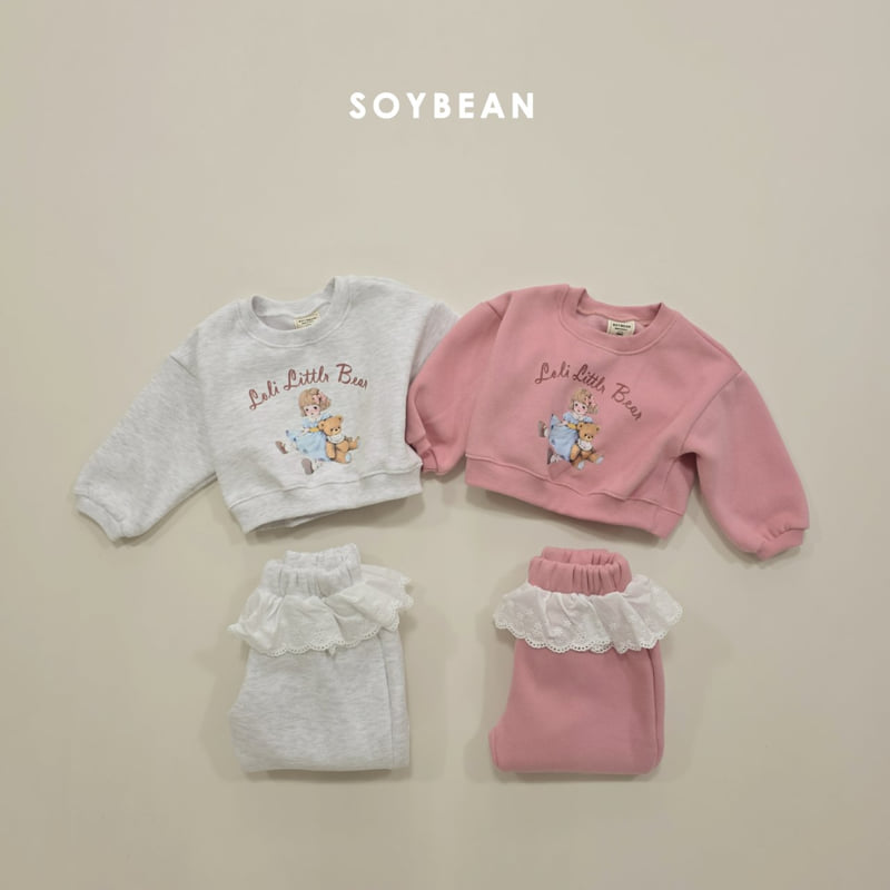 Soybean - Korean Children Fashion - #kidzfashiontrend - Girly Lace Fleece Set - 7